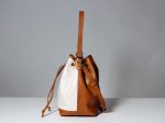 White Leather Bucket Bag