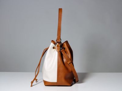 White Leather Bucket Bag