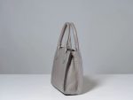Grey Croc-Embossed Leather Bag