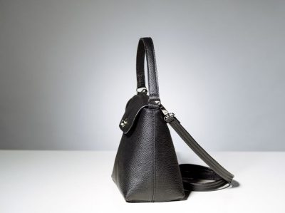 Handmade Black Leather Crossbody Bag