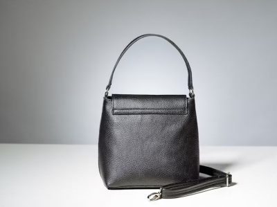 Handmade Black Leather Crossbody Bag